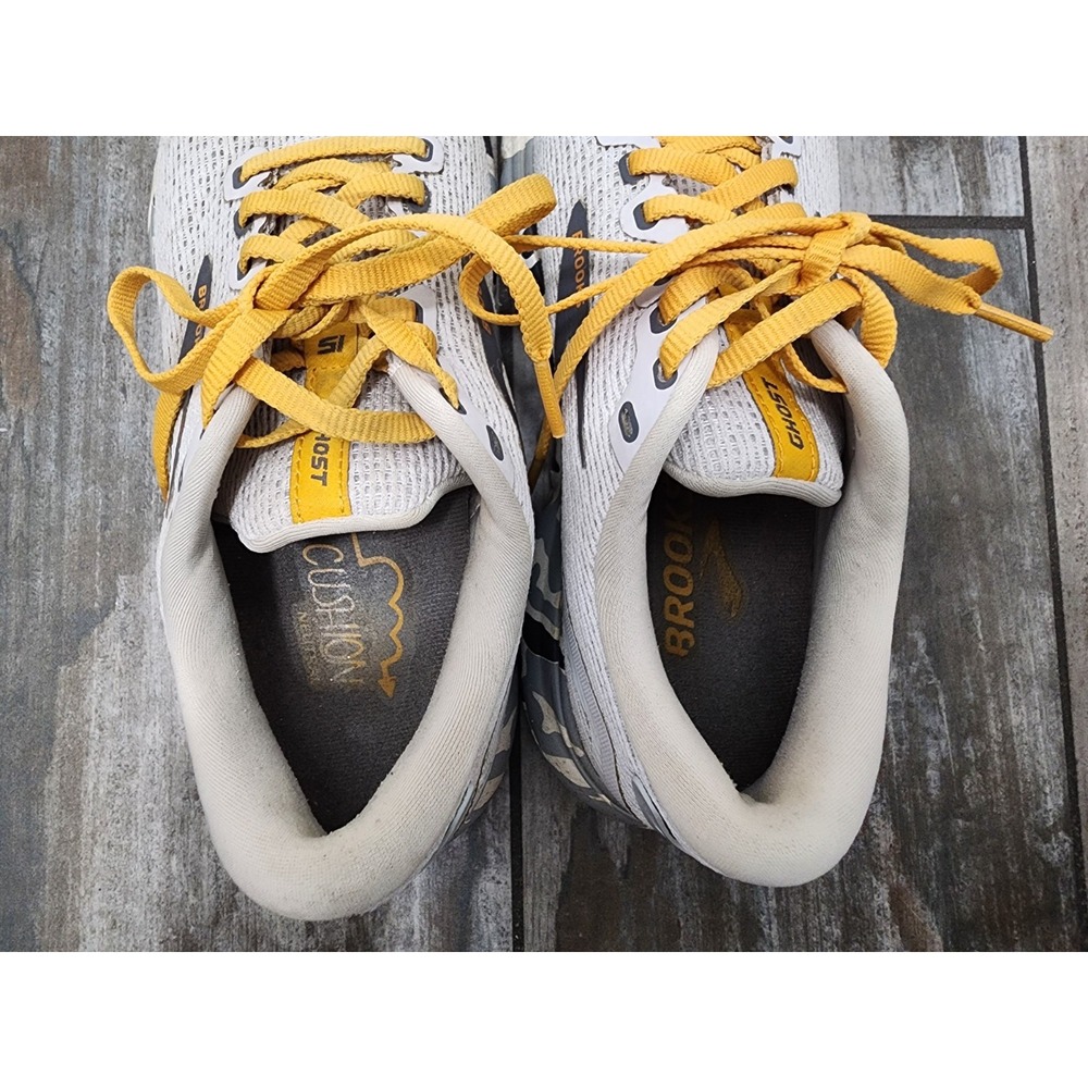 Brooks Ghost 15 Women's Size 7 Running Blanc Gray Sunflower Sneakers - Picture 5 of 7